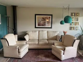 Sofagruppe beige silkesatin