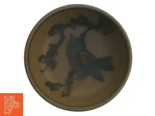 Lille keramikskål med fuglemotiv (str. 9,5 cm)