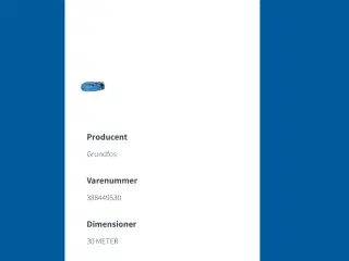 Grundfos 30 m kabel m stil til SQE dykpumpf