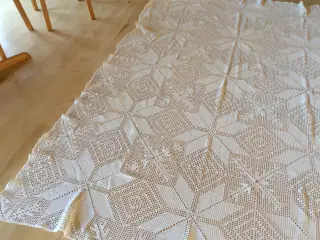 Hæklet tæppe,hvidt