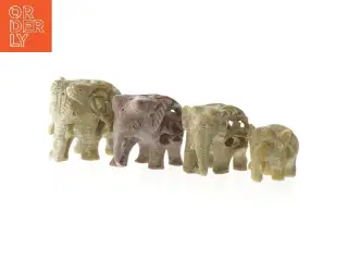 Figurer af elefanter i sten (str. 6-4 cm)