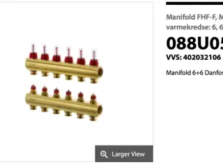 Danfoss FHF-F manifold med flowmålere - 6 kredse