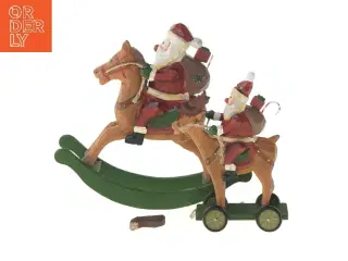 Trædekoration med julemænd og heste (str. 22x21 og 17x11 cm)