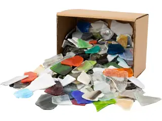 Mosaik, str. 15-60 mm, tykkelse 5 mm, Indhold kan variere, ass. farver, 2kg/ 1 pk.
