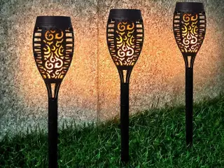 10 stk. LED havelygte med flammende lys