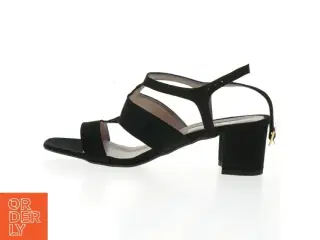 Sorte sandaler med hæl fra Vera Pelle (str. 39 )