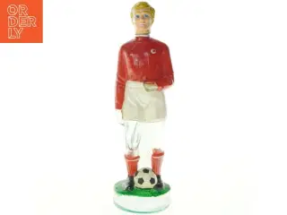 Glasfigur af fodboldspiller (str. H 32 cm)