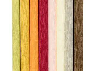 Crepepapir, ark 25x60 cm, Stræk/crepe: 180%, 105 g, douche farver, 8ark/ 1 pk.