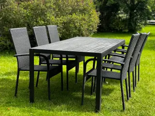 Havemøbler - havebord og 6 stole 