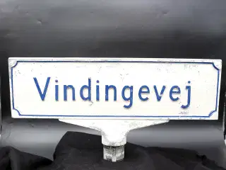 Vintage dansk vejskilt “Vindingevej” i aluminium