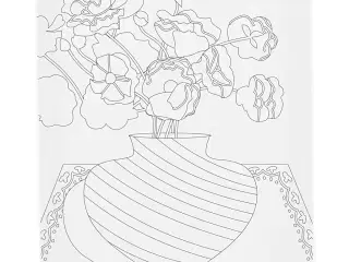 Malerlærred med Buket i Vase, 24x30 cm