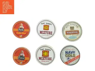 Vintage tobaksdåser (str. Ø 10 - 12 cm)