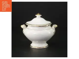 Porcelæn sukkerskål med låg (str. Ø 13 cm)