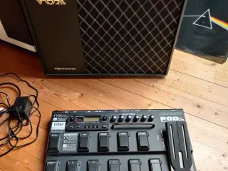 Vox 100W forstærker med pedal board 