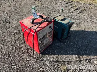 Varmeblæser Kongskilde & Makita radio