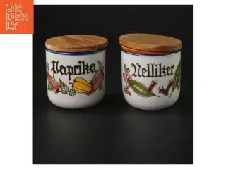 Krydderikrukker med trælåg (str. H 7 cm ø 7 cm)