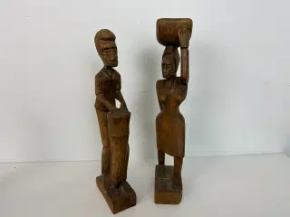 2 stk. afrikanske figurer i træ