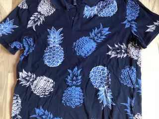 Sort polo T-Shirt med ananas mønster