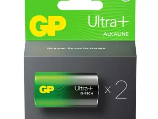 GP Ultra Plus Alkaline D-batteri 13AUP/LR20 2-pak