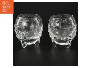 Runde glasvaser med boblemønster (str. 2 styk, ø 9 cm)