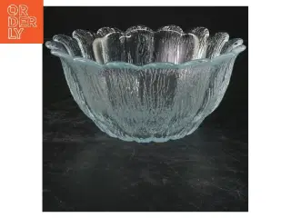 Holmegaard SW glas skål med mønstret kant (str. 8x18 cm)