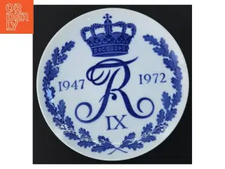 Platte 1947-1972 Kong Frederik IX fra Royal Copenhagen (str. Ø 18 cm)