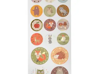 Skovdyr Stickers - 10x23 cm, Mat Papir med Guldfolie