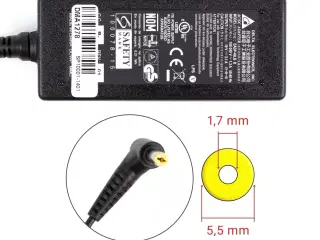 Acer 40W 19V 2.15A strømforsyning med 5.5mm x 1.7mm stik - Original