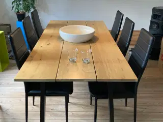 Spisebord (planke) + 6 stole
