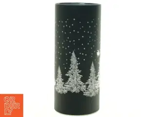 Dekorativ vase med LED-lys og juletræsmotiv (str. 21 x 8 cm)