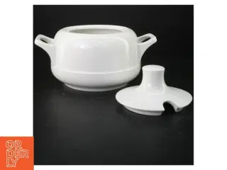 Hvid suppeterrin med låg (str. 25 cm)