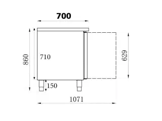 Professionel frysebord – 402 liter