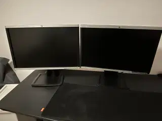 To gode 24” HP computerskærme sælges samlet