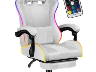 Gamerstol Huzaro Force 4.7 RGB – hvid med fodstøtte