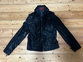 Superdry Læderjakke – Str. XL (Passer som M/L Dame