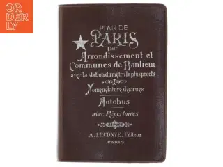Læderindbundet bog om Paris (str. 15x10 cm)