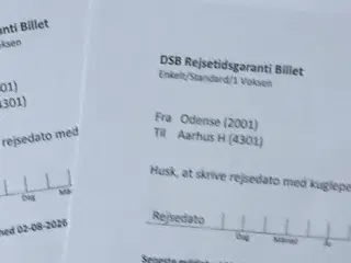 DSB voksen togbillet: Odense - Aarhus H. 