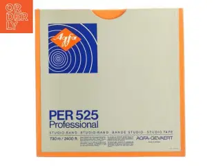 Agfa PER 525 studie Spolebånd 3 timer v 19cms plast NAB spole (str. 28 x 28 x 2 cm )