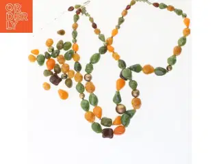 Farverig halskæde med perler (str. 120 cm)