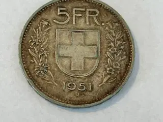 5 Francs Switzerland 1951