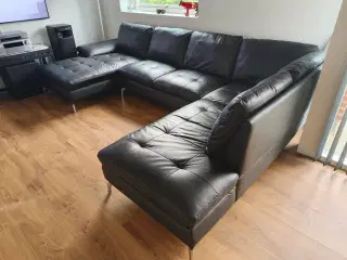 Læder U-sofa