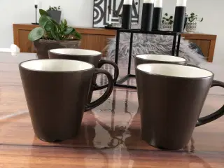4 stk kaffekopper brun