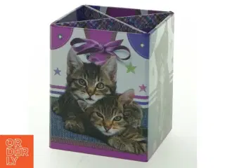 Opbevaringskasse med kattemotiv (str. 10x8 cm)