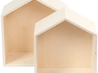 Bogkasser, hus, H: 22,5+25 cm, D: 12,5 cm, B: 19,5+22,5 cm, 2stk./ 1 sæt