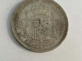 5 Pesetas Spain 1871