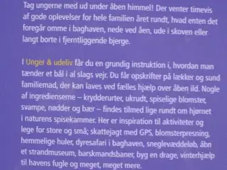 unger og udeliv - mad, oplevelser og aktiviteter ,