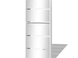 Skoskab 5 rum spejl hvid 63x17x169,5 cm