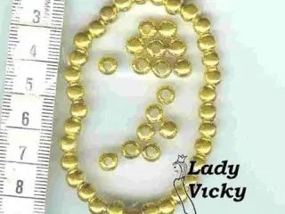 Gylden ankelkæde # Metal perler # unik