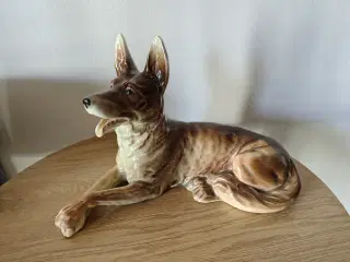Stor vintage porcelænshund