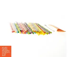 Multifarvede plastik sugerør (str. 20 cm)